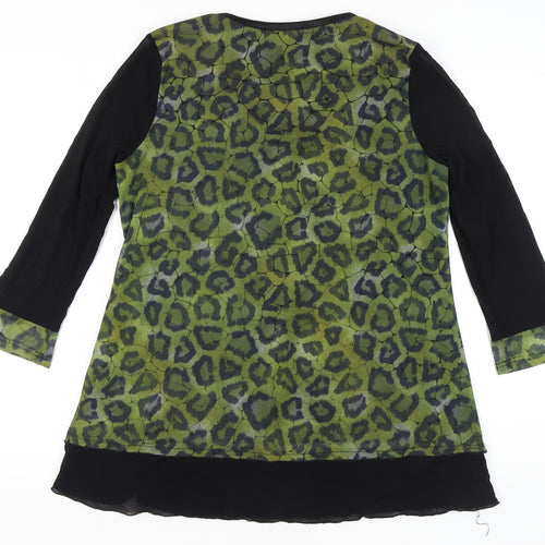 Clarity Women's Green Animal Print Tunic, Size 12