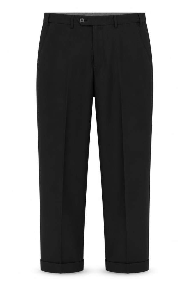 Front view of Marks & Spencer Men's Black Regular Fit Trousers
