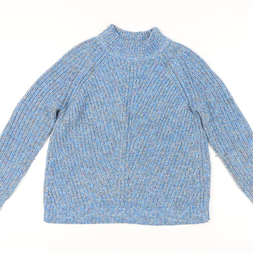John Lewis Women's Blue Mock Neck Pullover Jumper Size 10