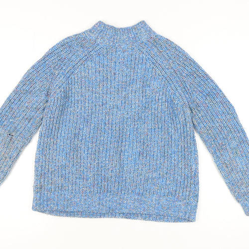 John Lewis Women's Blue Mock Neck Pullover Jumper Size 10