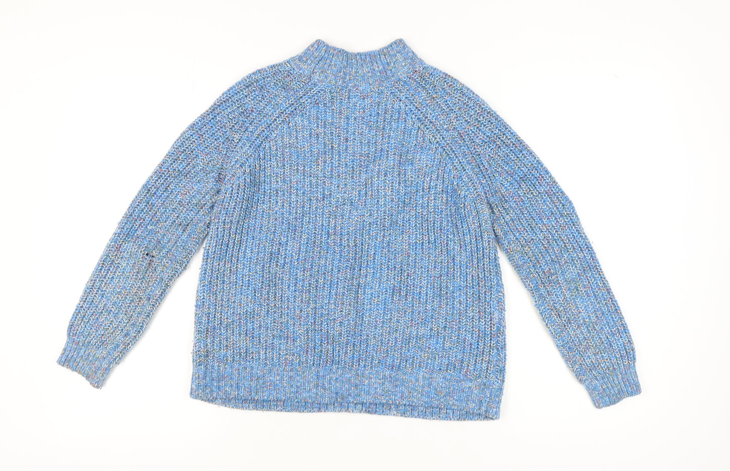 John Lewis Women's Blue Mock Neck Pullover Jumper Size 10