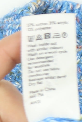 John Lewis Women's Blue Mock Neck Pullover Jumper Size 10