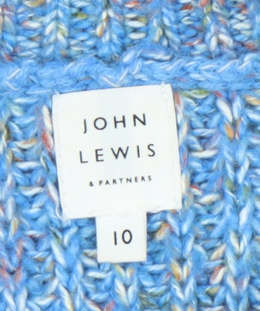 John Lewis Women's Blue Mock Neck Pullover Jumper Size 10