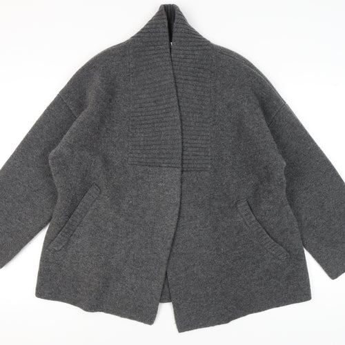 Zara Women's Grey High Neck Cardigan, Size M, Knit