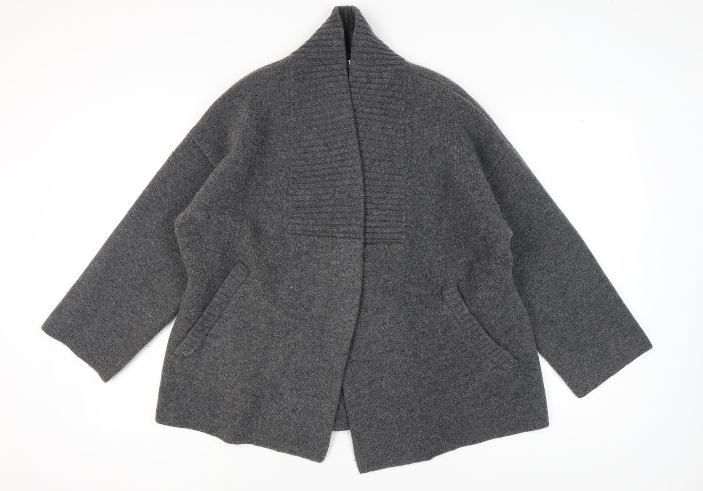 Zara Women's Grey High Neck Cardigan, Size M, Knit
