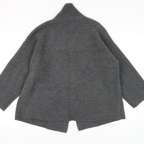 Zara Women's Grey High Neck Cardigan, Size M, Knit