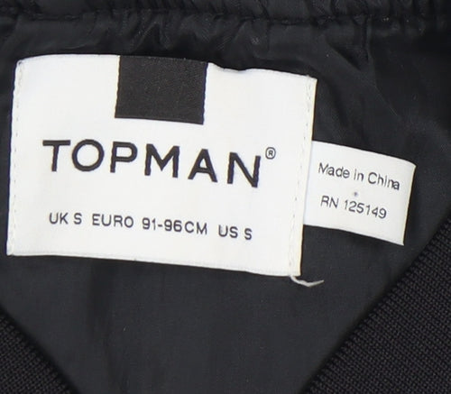 Topman Men's Black Bomber Jacket Size S Casual
