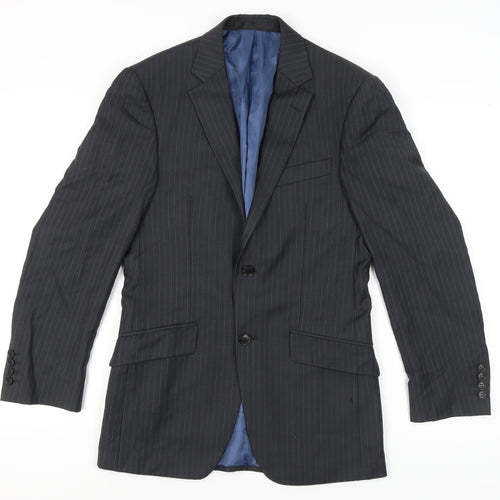 Marks and Spencer Men's Grey Pinstripe Suit Jacket Size 34R
