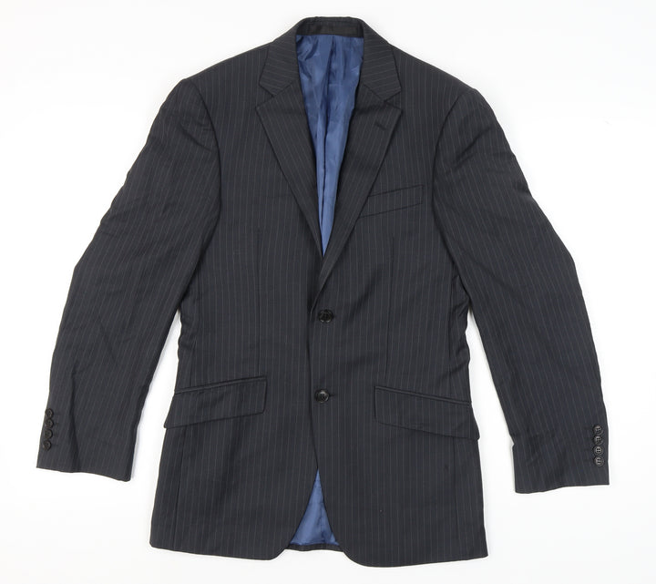 Marks and Spencer Men's Grey Pinstripe Suit Jacket Size 34R