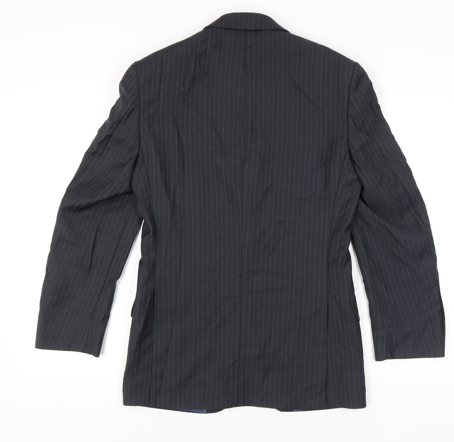 Marks and Spencer Men's Grey Pinstripe Suit Jacket Size 34R