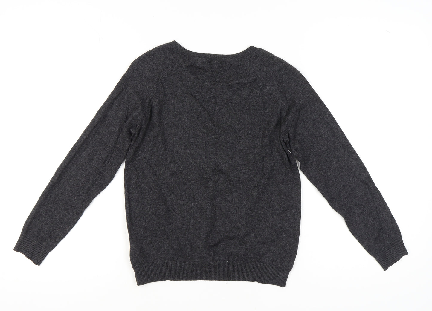 Marks and Spencer Women's Grey Floral Pullover Jumper, Size 8