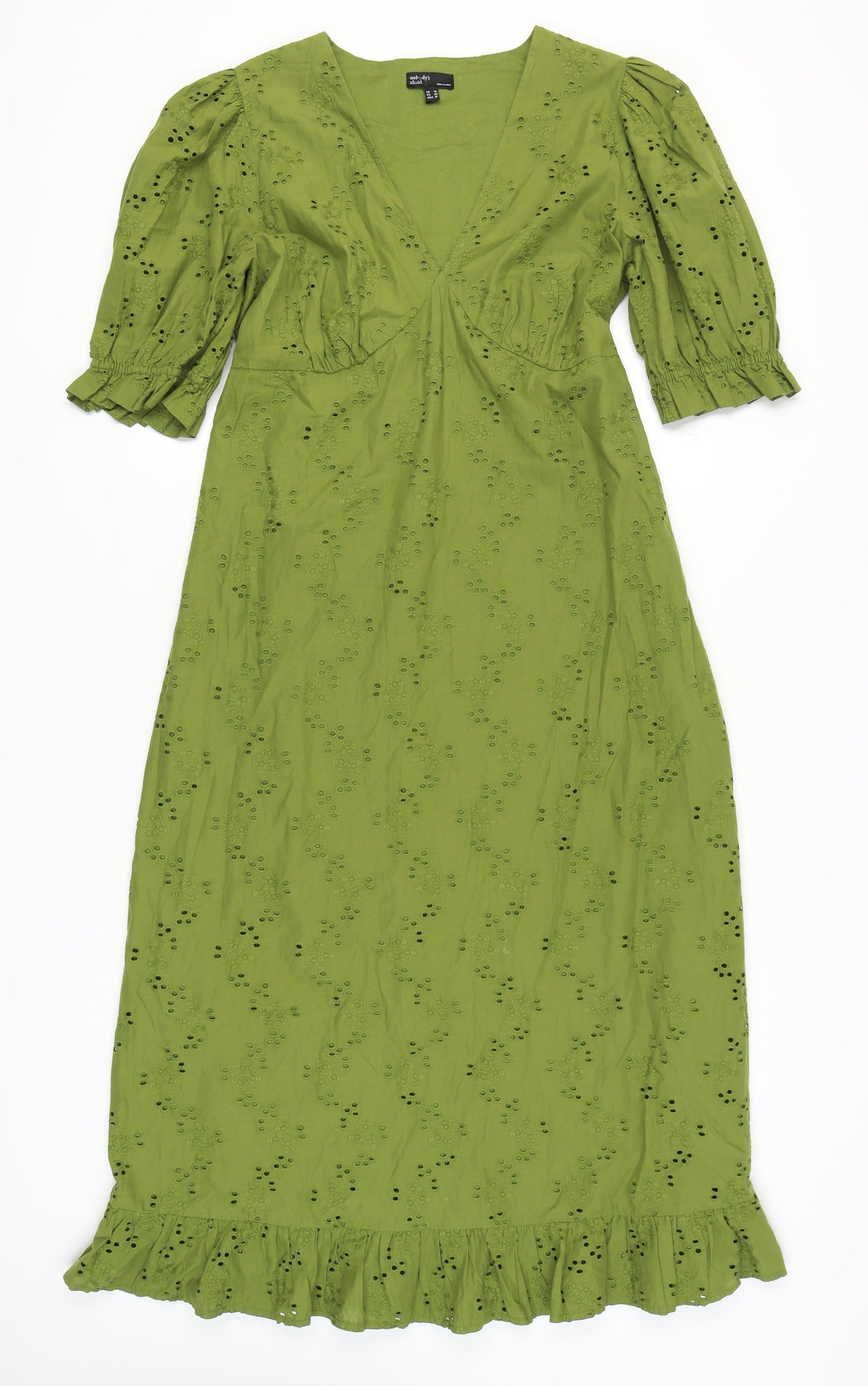 Nobody's Child Women's Green Midi A-Line Dress