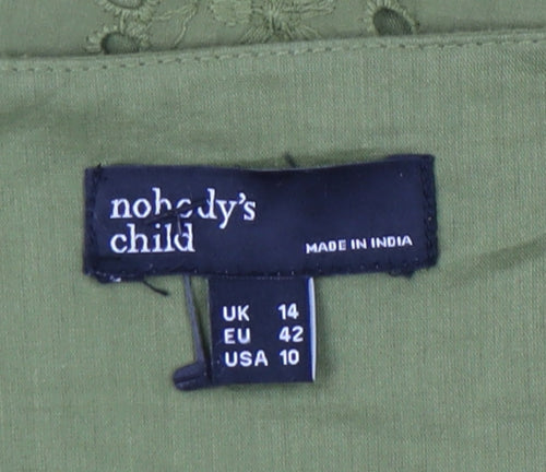 Nobody's Child Women's Green Midi A-Line Dress