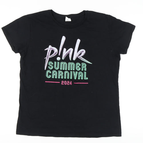 Gildan Women's Black Summer Carnival T-Shirt L