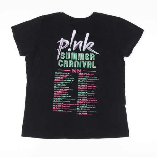 Gildan Women's Black Summer Carnival T-Shirt L