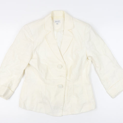 East Ivory Women's Blazer - Size 10, Lined Linen