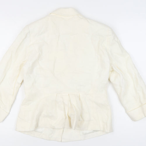 East Ivory Women's Blazer - Size 10, Lined Linen