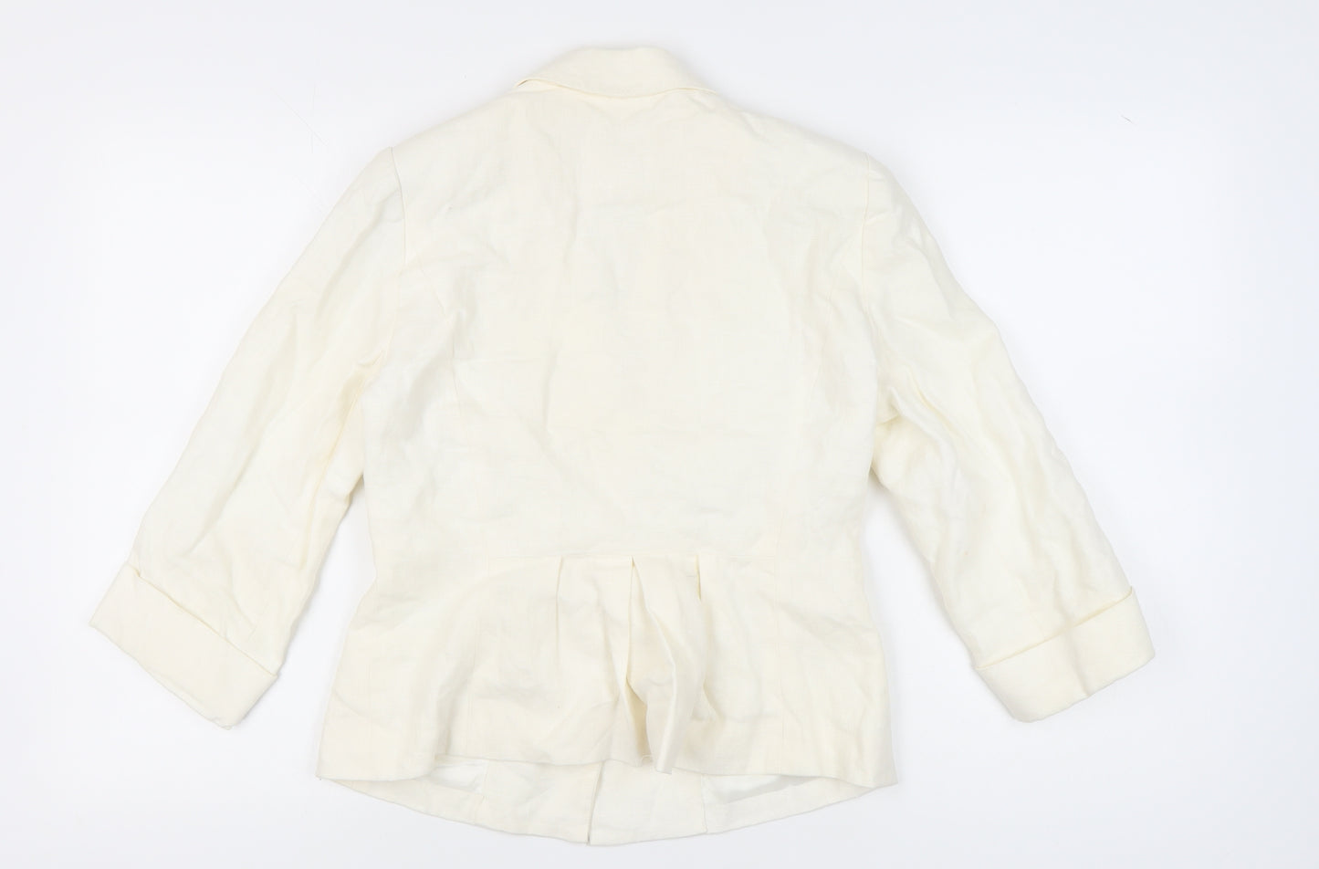 East Ivory Women's Blazer - Size 10, Lined Linen