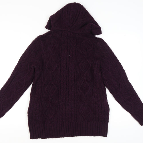 Cotton Traders Women's Purple Full Zip Hooded Jumper