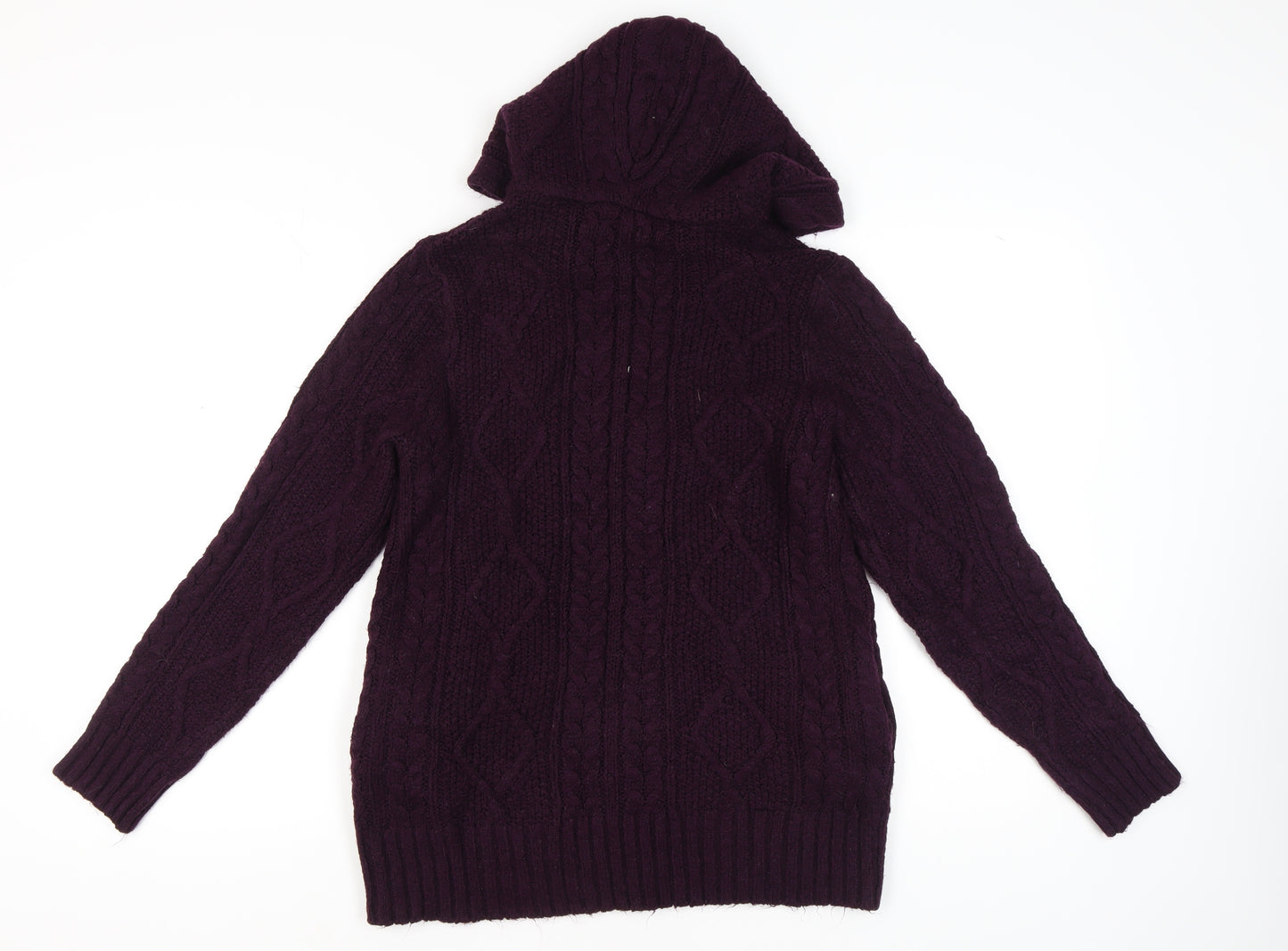 Cotton Traders Women's Purple Full Zip Hooded Jumper
