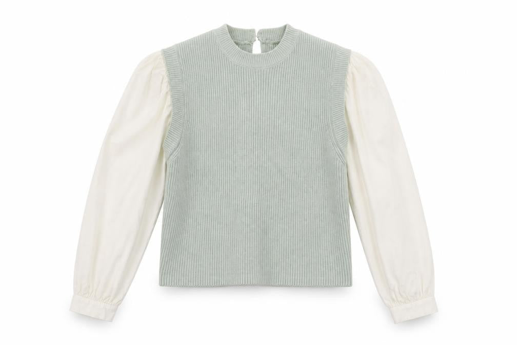 Front view of Mango Women's Green jumper, size S