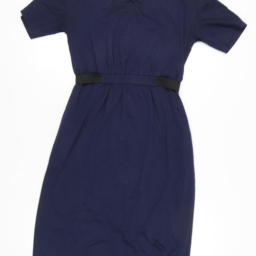 Oliver Bonas Women's Blue Cotton Shift Dress, Size 8