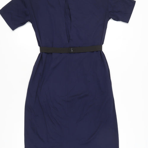 Oliver Bonas Women's Blue Cotton Shift Dress, Size 8