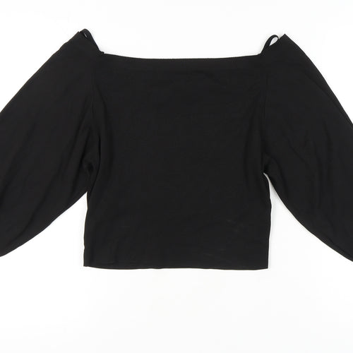 Topshop Women's Black Long Sleeve Top UK 14