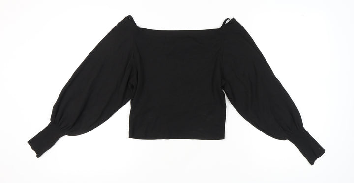 Topshop Women's Black Long Sleeve Top UK 14