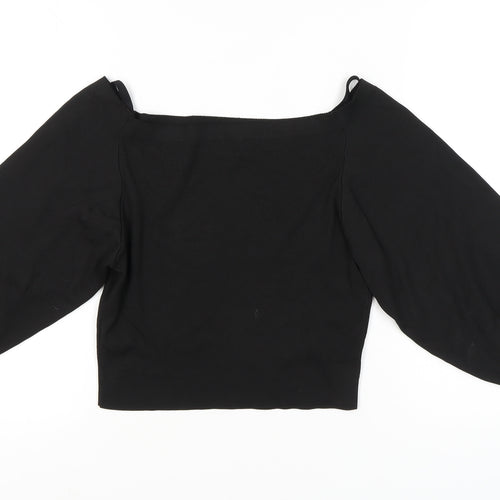Topshop Women's Black Long Sleeve Top UK 14