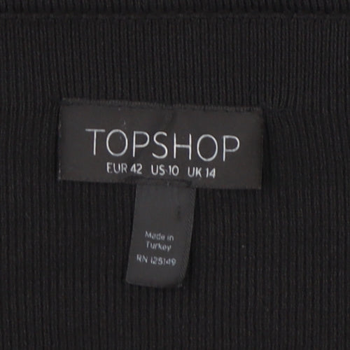 Topshop Women's Black Long Sleeve Top UK 14