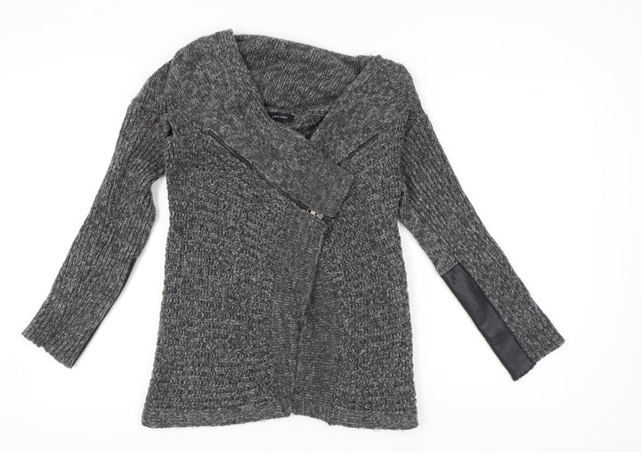 New Look Women’s Grey Full Zip Chunky Knit Jumper M