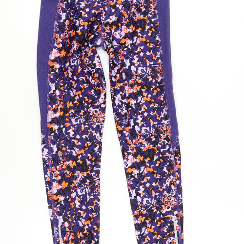 Marks and Spencer Women's Purple Floral Leggings, Size 8
