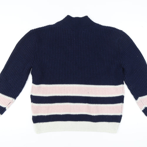 Marks and Spencer Women's Blue Striped Pullover Jumper M