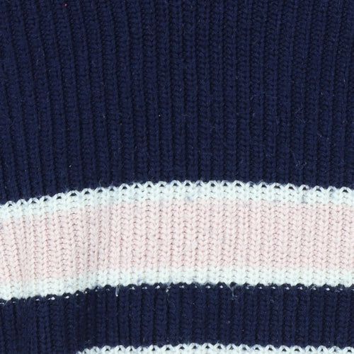 Marks and Spencer Women's Blue Striped Pullover Jumper M