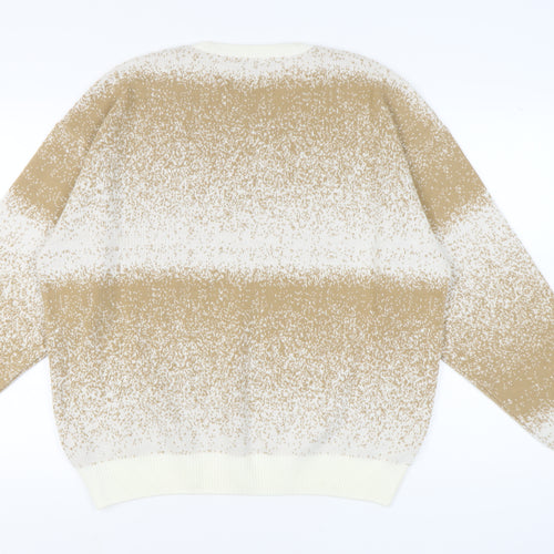 boohooMAN Men's Beige Pullover Jumper, Size S, Casual Knit