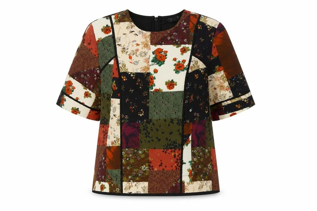 Front view of Topshop Women's Multicoloured Floral Top, size 10