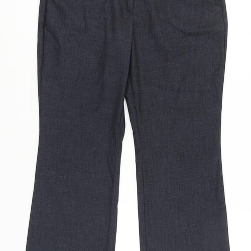 Marks and Spencer Women Blue Slim Fit Trousers Size 14