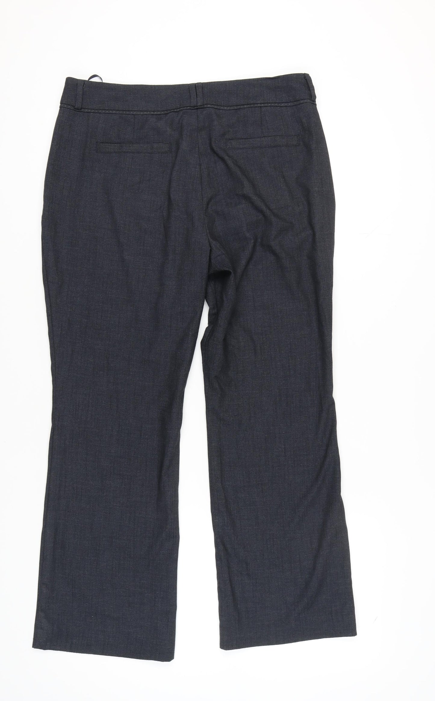 Marks and Spencer Women Blue Slim Fit Trousers Size 14