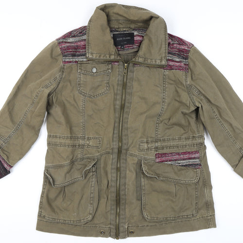 River Island Women's Military Jacket, Brown, Size 10, Casual Style