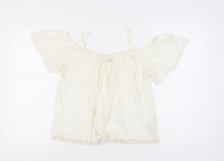 Dorothy Perkins Women’s White Cotton Tunic Blouse