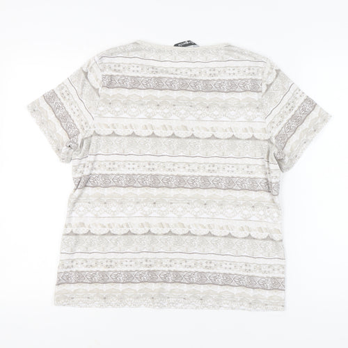 Bonmarché Women's Beige M Geometric T-Shirt