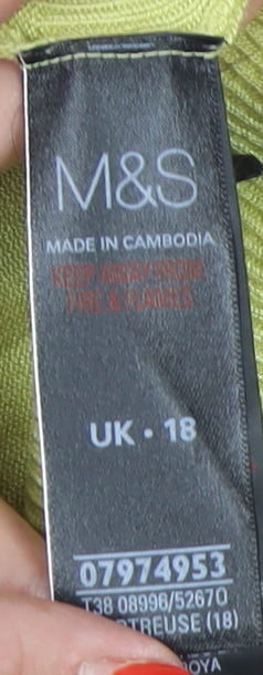 Marks and Spencer Women's Green Cardigan Size 18