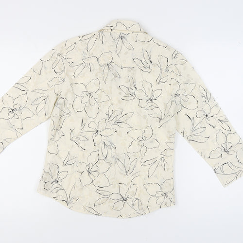 Next Women's Beige Floral Button-Up Shirt UK 10