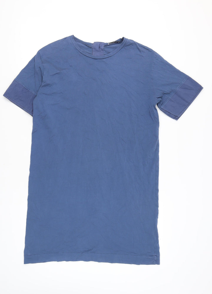 Zara Women's Blue M T-Shirt Dress in Cotton