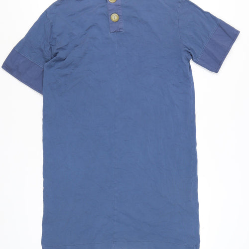 Zara Women's Blue M T-Shirt Dress in Cotton