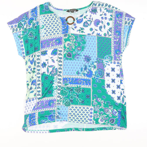 Bonmarché Women's Multicoloured Floral T-Shirt Size 14