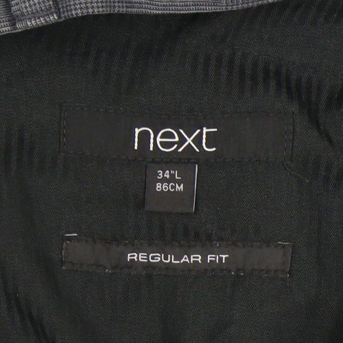 Next Men's Grey Trousers 34L Regular Fit Business
