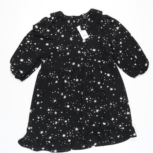 New Look Women's Black Star Pattern Dress, UK 12
