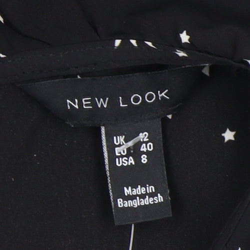 New Look Women's Black Star Pattern Dress, UK 12